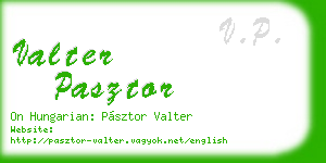 valter pasztor business card
